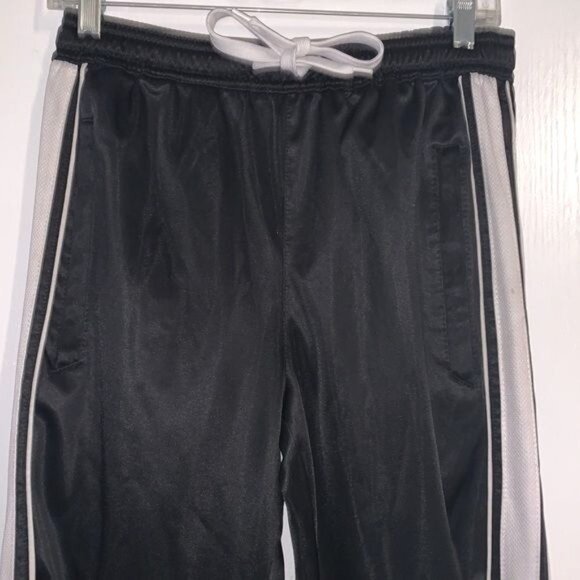 Nike Black Athletic Track Pants W/ White Side Stripes & Drawstring Size L - Picture 4 of 9